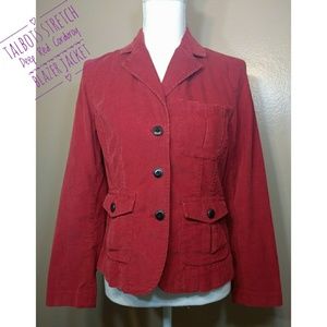 Talbots Stretch Deep Red Corduroy Blazer Jacket